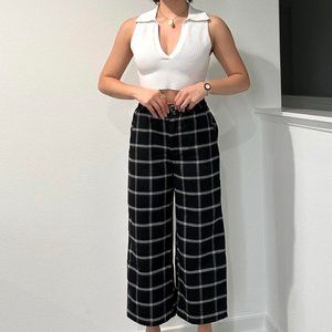 Black & White, Tartan, High-Waisted Culottes Perfect for your Capsule Closet
